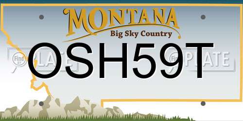 OSH59T Montana License Plate