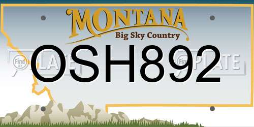 OSH892 Montana License Plate