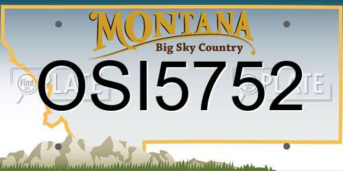 OSI5752 Montana License Plate