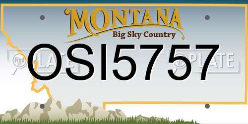 OSI5757 Montana License Plate