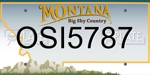 OSI5787 Montana License Plate