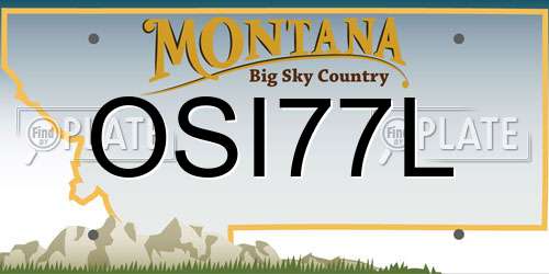 OSI77L Montana License Plate