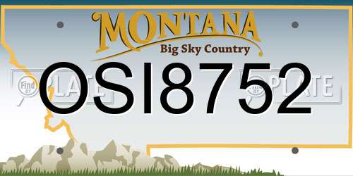 OSI8752 Montana License Plate