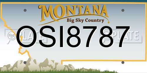 OSI8787 Montana License Plate