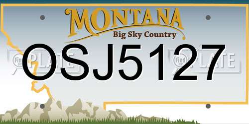 OSJ5127 Montana License Plate