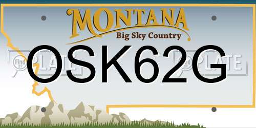 OSK62G Montana License Plate