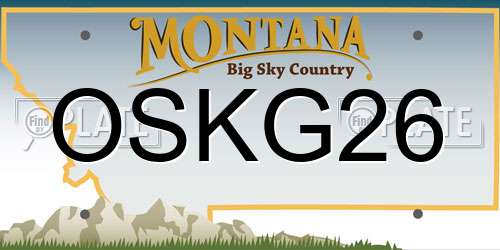 OSKG26 Montana License Plate