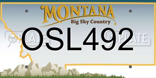 OSL492 Montana License Plate
