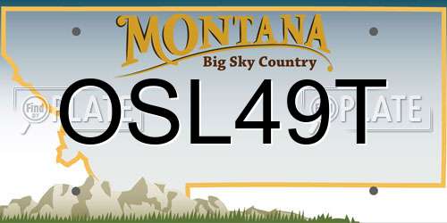OSL49T Montana License Plate