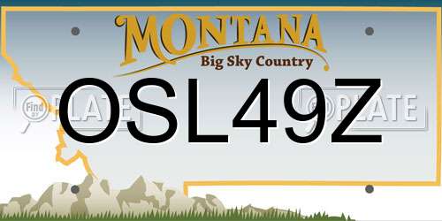 OSL49Z Montana License Plate