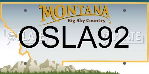 OSLA92 Montana License Plate