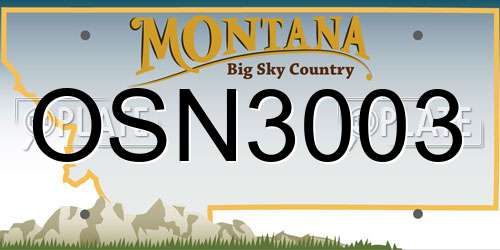 OSN3003 Montana License Plate