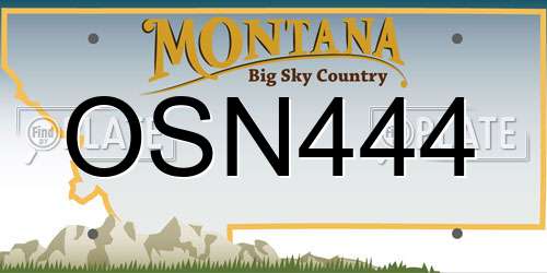 OSN444 Montana License Plate