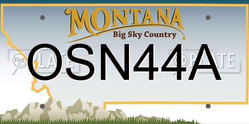 OSN44A Montana License Plate