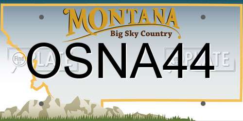 OSNA44 Montana License Plate