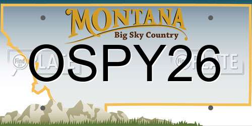 OSPY26 Montana License Plate