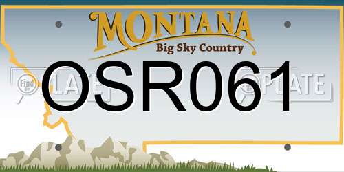 OSR061 Montana License Plate