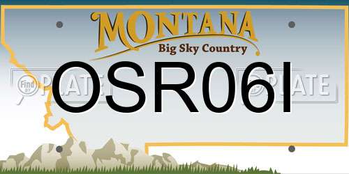 OSR06I Montana License Plate