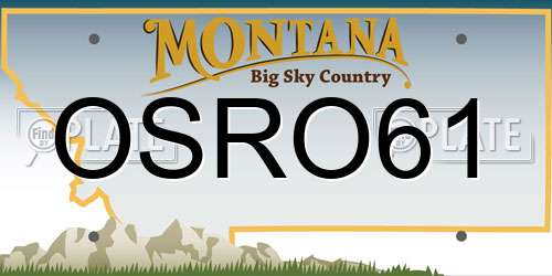 OSRO61 Montana License Plate