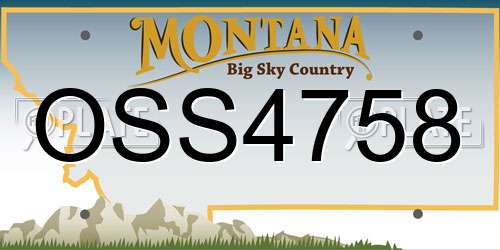 OSS4758 Montana License Plate