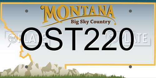 OST220 Montana License Plate