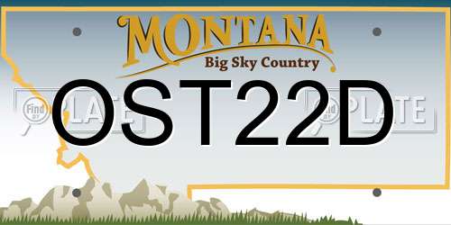 OST22D Montana License Plate