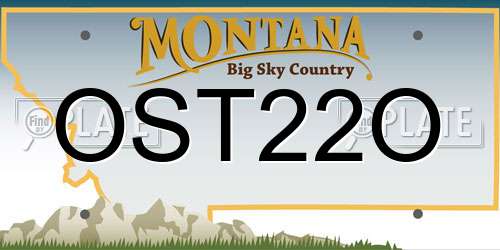 OST22O Montana License Plate