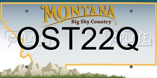 OST22Q Montana License Plate