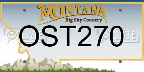 OST270 Montana License Plate