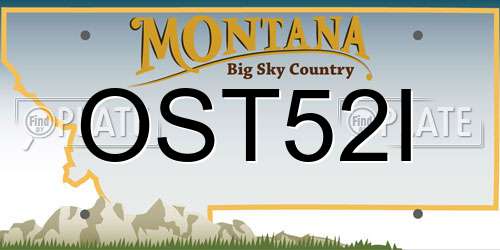 OST52I Montana License Plate
