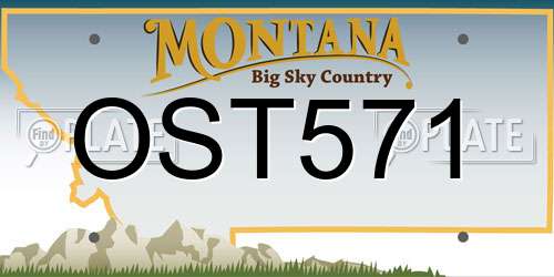 OST571 Montana License Plate