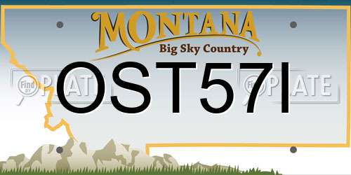 OST57I Montana License Plate