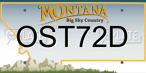 OST72D Montana License Plate