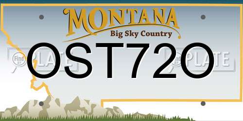 OST72O Montana License Plate