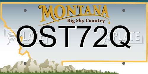 OST72Q Montana License Plate