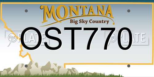 OST770 Montana License Plate
