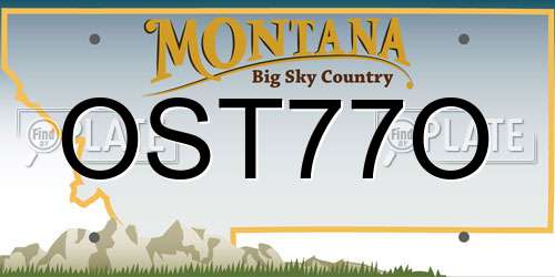 OST77O Montana License Plate