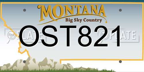 OST821 Montana License Plate