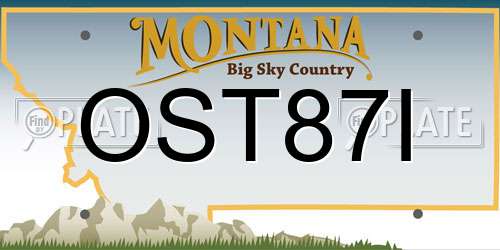 OST87I Montana License Plate