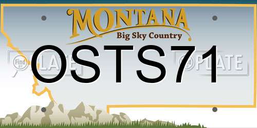 OSTS71 Montana License Plate