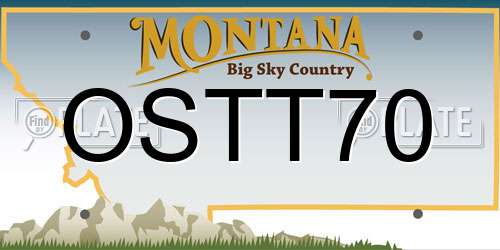 OSTT70 Montana License Plate