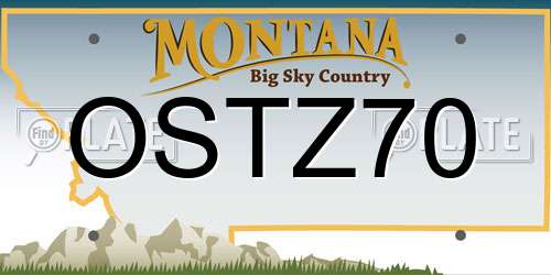 OSTZ70 Montana License Plate
