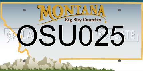 OSU025 Montana License Plate