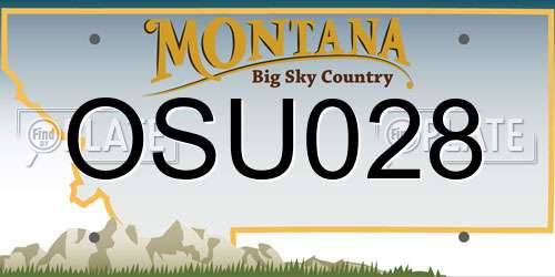 OSU028 Montana License Plate