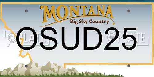 OSUD25 Montana License Plate
