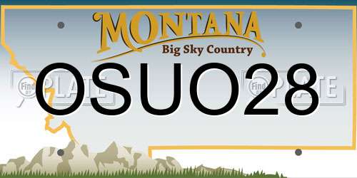 OSUO28 Montana License Plate