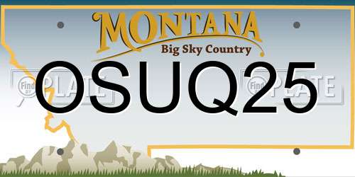 OSUQ25 Montana License Plate