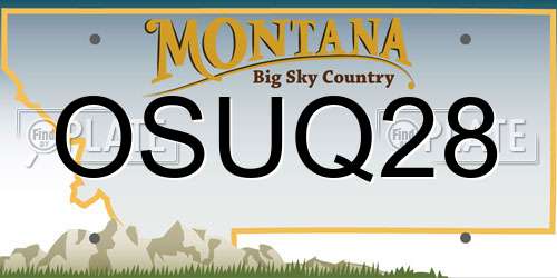 OSUQ28 Montana License Plate