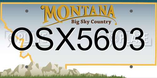 OSX5603 Montana License Plate