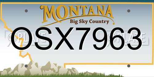 OSX7963 Montana License Plate